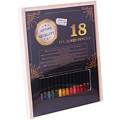 Craft sensations krāsaini zīmuļi koka kastē, 18 krāsas